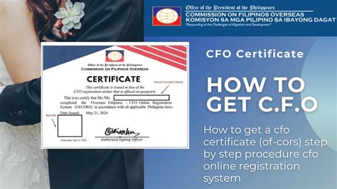 How To Get CFO Certificate .